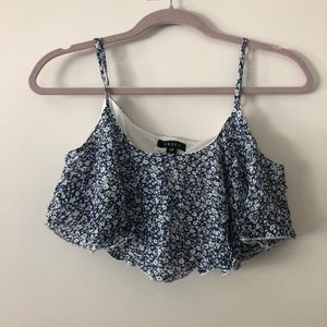 Blue flounce Crop Top